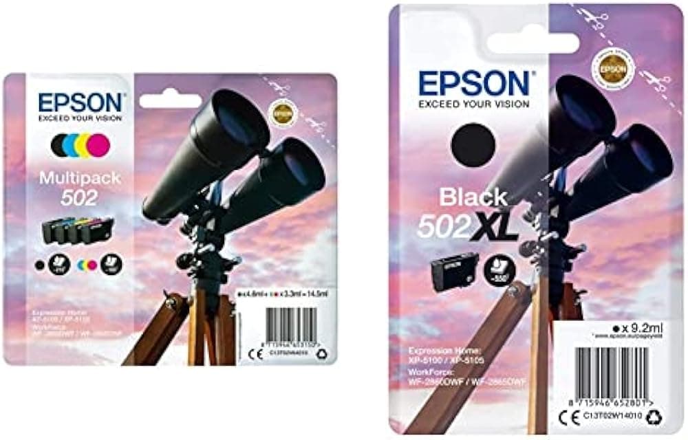 Pack cartouches Epson 502 couleurs
