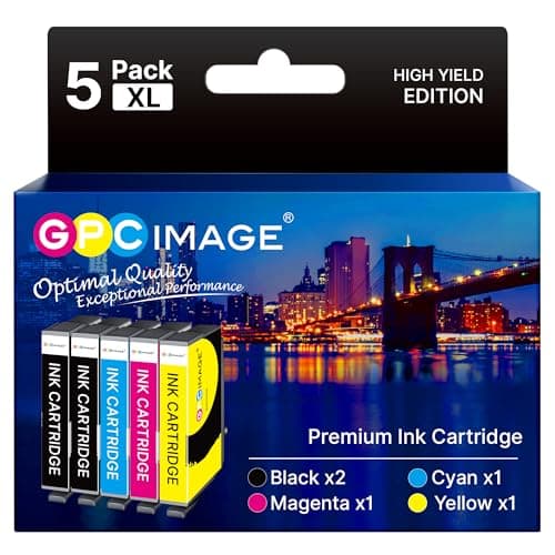 Lot de cinq cartouches compatibles GPC Image 603XL : deux noires, une cyan, une magenta, une jaune